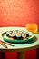 Plate traditional meal seafood roll japan sushi food set japanese