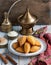 A plate of traditional Moroccan sfenj or beignets.