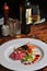 Plate of Tuna Tartare with White Wine