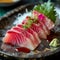 A plate of vibrant maguro tuna sashimi 1