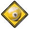 Plate yellow white pool billiard ball number 9