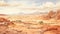 Plateau Of Saudi Arabia: A Detailed Watercolor Illustration In Digital Color
