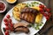 Plated Grilled Pork Ribs and Corn