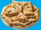 Plateful of Lazy Apple Pie Slices Isolated on Blue Background