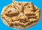 Plateful Of Lazy Apple Pie Slices Isolated On Blue Background