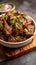 Plateful of spice Sukha mutton or chicken served with zest