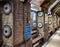 Platform at Baker Street underground train station, showing original brickwork and detail.