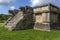 The platform of eagles and jaguars of the Mayan ruins and pyramid of Chichen Itza in the Yucatan peninsula under the Caribbean sun