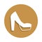 Platform high heels shoes icon in badge style. One of clothes collection icon can be used for UI, UX