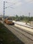 Platform, lorry, construction, poles,