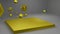 Platform mockup 3d rendering gold abstract