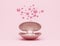 platform pearl pink shine sea shell jewelry gemstone luxury pink gold oyster iridescence girl feminine beauty concept stand.