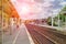 Platform the train station of provincial French town