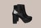 Platform women`s snakeskin boots