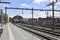 Platforms and railroad tracks at the railway station of Zwolle