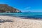 Plathiena beach with cliffs and vegetation