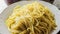 Plating Italian pasta dish