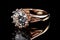 Platinium Diamond wedding ring isolated