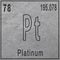 Platinum chemical element, Sign with atomic number and atomic weight