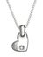 Platinum or silver pendant in shape of heart