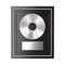 Platinum or Silver Vinyl or CD Prize Award with Label in Black Frame. 3d Rendering