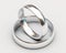 Platinum wedding rings on white background