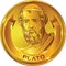 Plato gold style portrait, vector