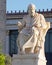 Plato, the Greek philosopher in front of the national academy of Athens, Greece.