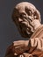 Plato portrait with contemplative expression, marble statue of the ancient Greek philosopher.