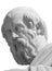 Plato statue portrait isolated, the ancient Greek philosopher