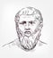 Plato vector sketch portrait isolated