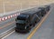 Platoon driving of autonomous hybrid trucks driving on highway