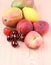 Platt peach, cherries, strawberries, lemon, mango
