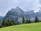 Plattenberg mountain above the Oberseetal valley and in the Glarus alps mountain masiff, Nafels Naefels