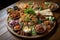 platter of authentic ethnic food, topped with spin on traditional recipes