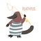 Platypus cartoon vector Australian animal