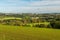 Plauen city from meadow above Kurbitz village in Germany