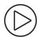 Play button icon. Music and video forward click shape symbol. Push arrow start player media. New EPS 10 Vector illustration