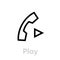 Play call icon. Editable line vector.