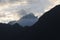 The Play of clouds at the mountain peaks at Auli, India