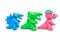 Play doh Tyrannosaurus Spinosaurus Pachycephalosaurus on white background