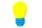 Play dough light bulb on white background