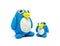 Play dough Penguin father and son on white background