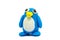 Play dough penguin on white background