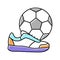 play football soccer mens leisure color icon vector illustration