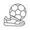 play football soccer mens leisure line icon vector illustration