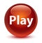 Play glassy brown round button