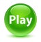 Play glassy green round button