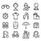 Play Golf Outline Icons