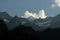 The Play of light and clouds at the mountain peaks at Auli, India